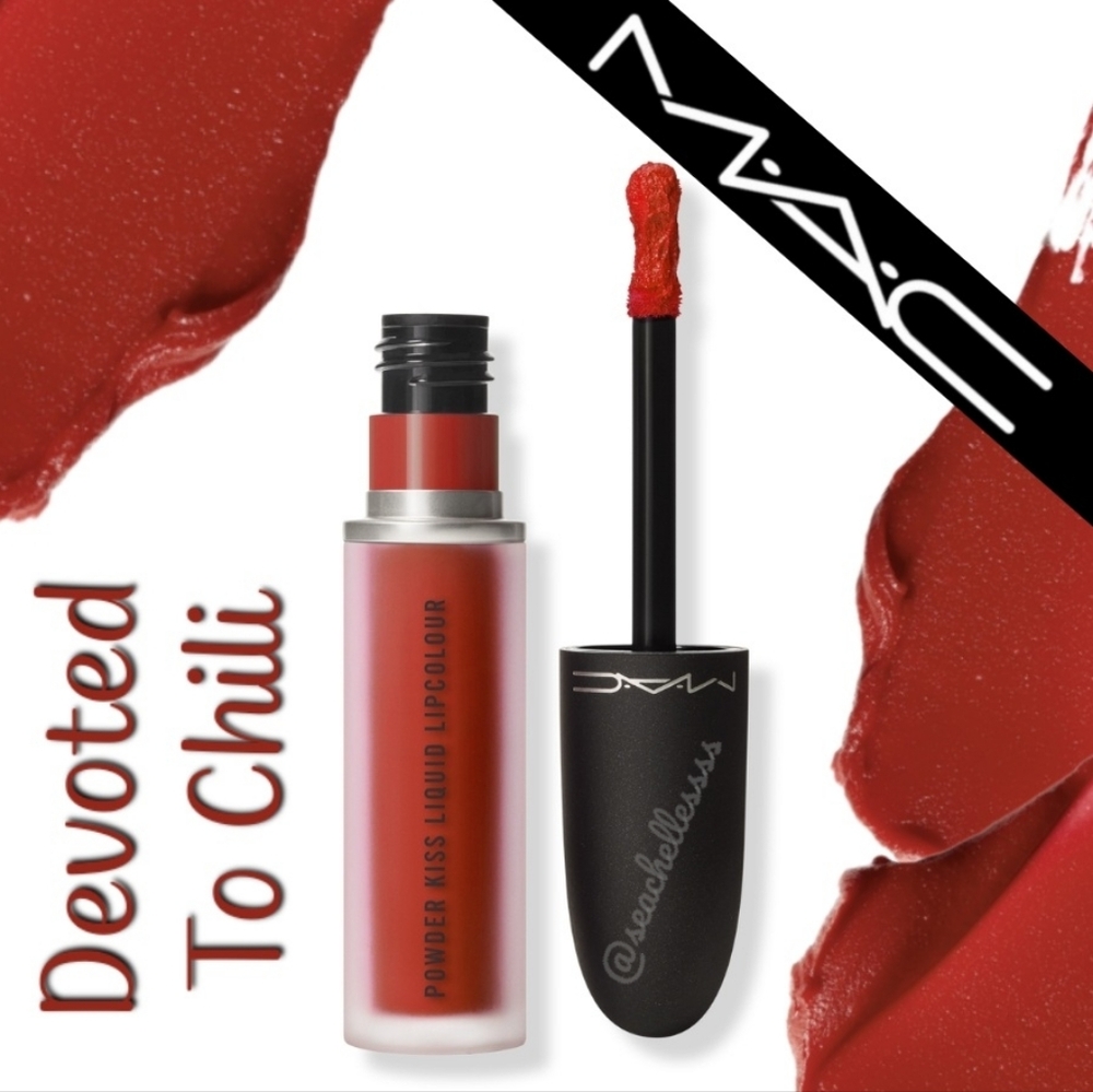 Devoted To Chili Powder Kiss Liquid Lipcolor Brick Red Mac Brand New in Box